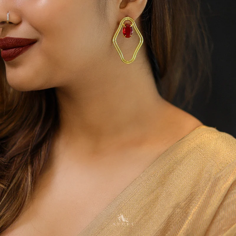 Jewelry Deals That Outshine The Rest Golden Two Layer Oval Glossy Stone Earring