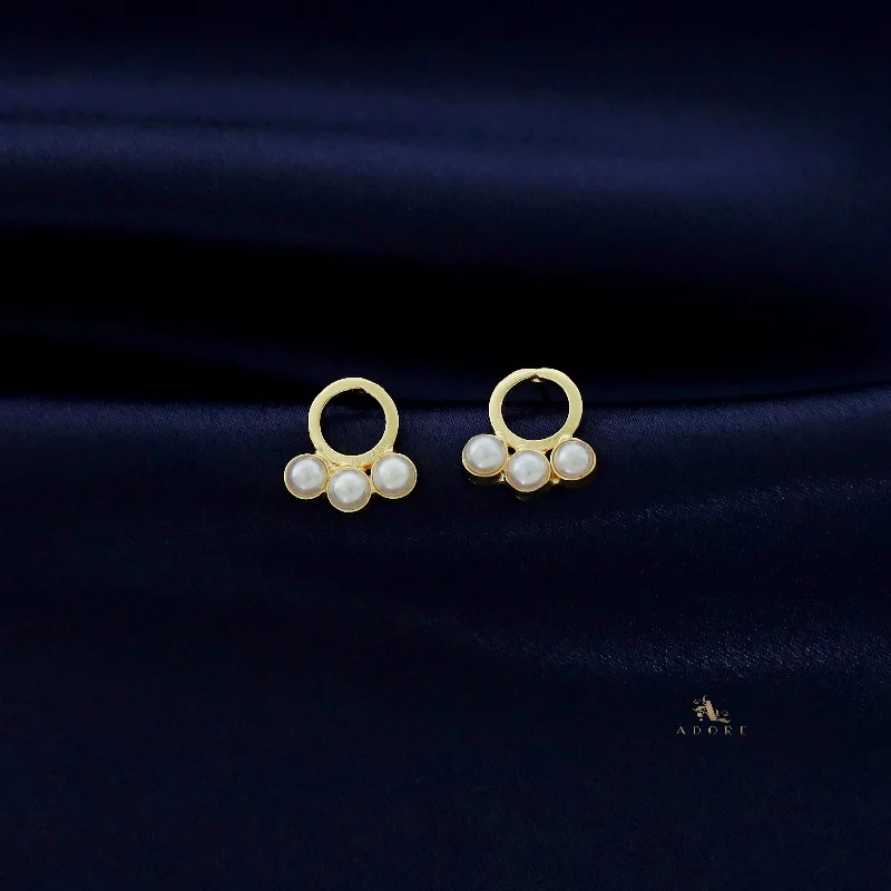 Huge Savings On Premium Jewelry Styles Ida Golden Round Tri Pearl Earring