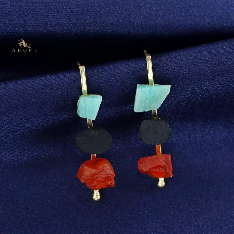 Amazonite Green + Black Tourmaline + Carnelian