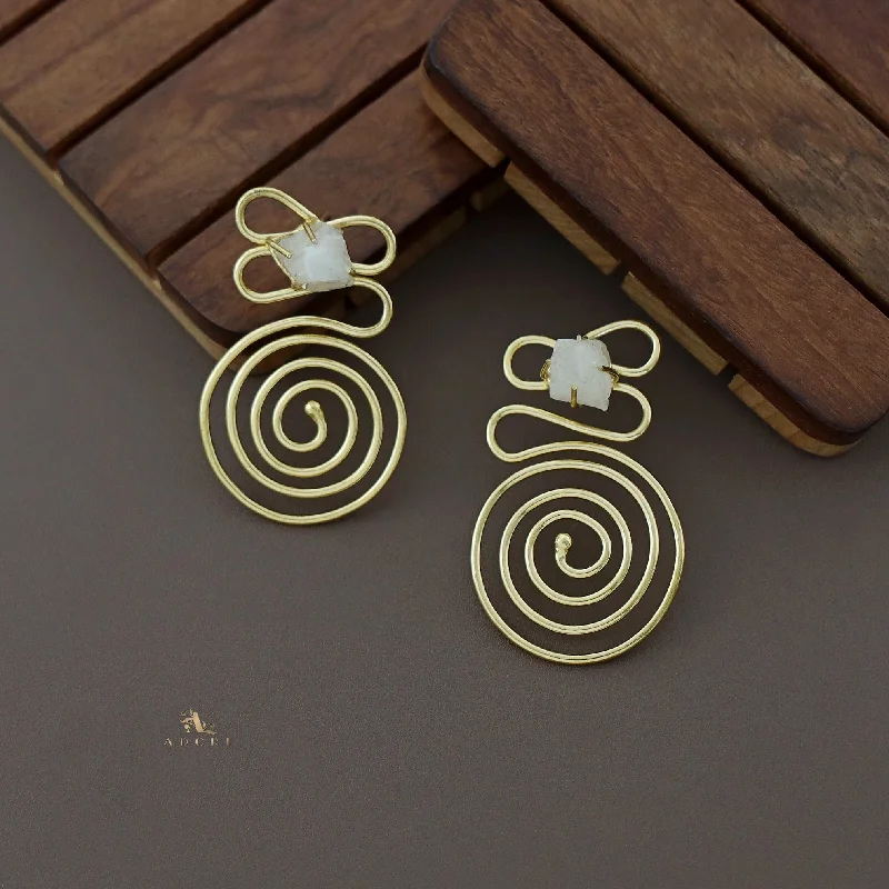 Handcrafted Beauty At Affordable Prices Ziana Golden Swirl Raw Stone Earring