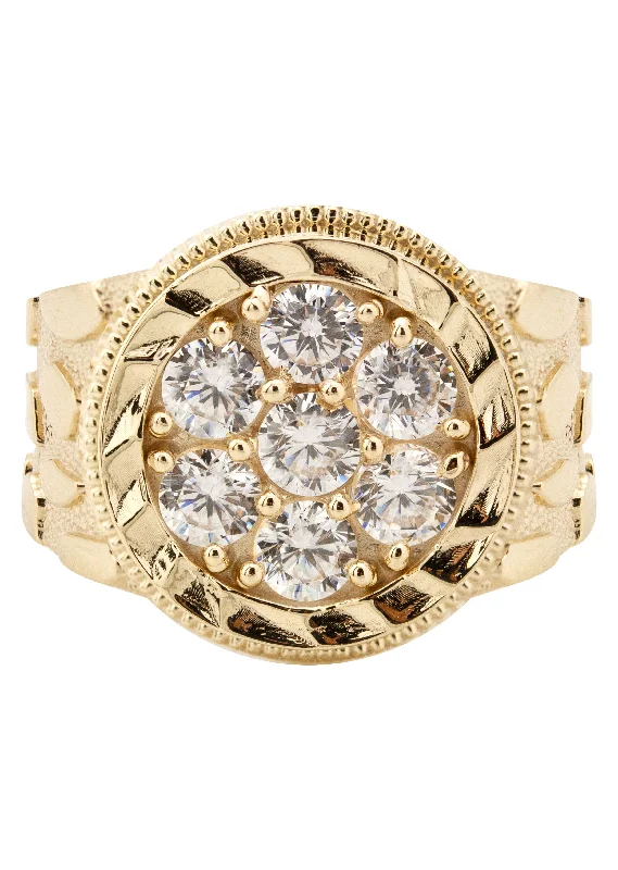 Special Offers On Handcrafted And Designer Jewelry 10K Gold Cz Nugget Ring For Men | 2.6 Grams Special Offers On Handcrafted And Designer Jewelry 10K Gold Cz Nugget Ring For Men | 2.6 Grams