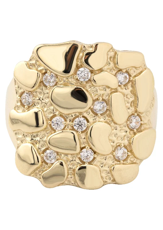 Exclusive Online Discounts On Stylish Jewelry 10K Gold Cz Nugget Ring For Men | 6 Grams Exclusive Online Discounts On Stylish Jewelry 10K Gold Cz Nugget Ring For Men | 6 Grams