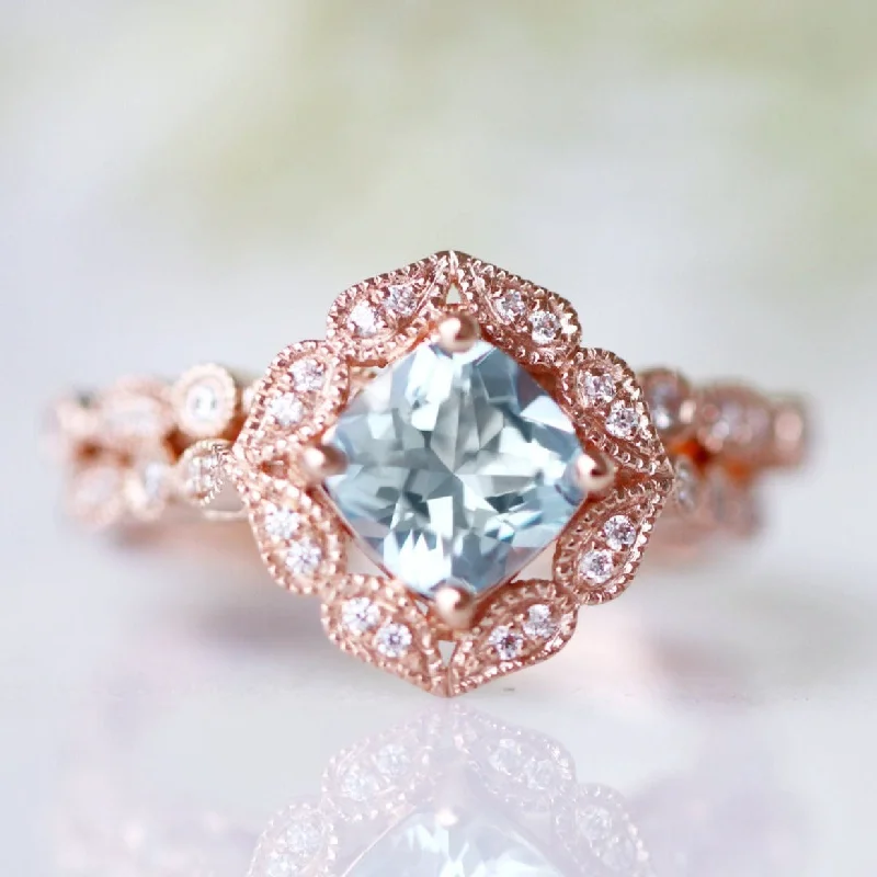 The Ultimate Jewelry Sale – Exclusive Styles At Great Prices Luxe Aquamarine Engagement Ring- 10K/14K/18K Solid Rose Gold The Ultimate Jewelry Sale – Exclusive Styles At Great Prices Luxe Aquamarine Engagement Ring- 10K/14K/18K Solid Rose Gold