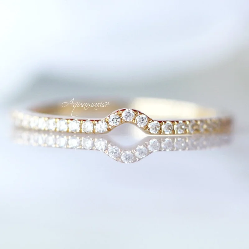 Luxury Meets Affordability – Jewelry Sale Live Now Diamond Curved Wedding Band- 14K Solid Yellow Gold Luxury Meets Affordability – Jewelry Sale Live Now Diamond Curved Wedding Band- 14K Solid Yellow Gold