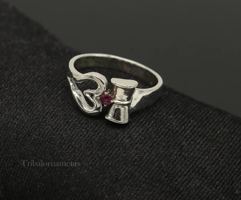 Handcrafted Beauty At Affordable Prices 925 sterling silver vintage customized design shiva trident trishul damaru ring band, excellent customized ring unisex jewelry ring446 Handcrafted Beauty At Affordable Prices 925 sterling silver vintage customized design shiva trident trishul damaru ring band, excellent customized ring unisex jewelry ring446