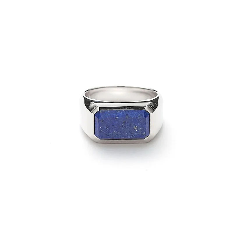 Buy More, Save More On Stunning Jewelry Designs Hope Rectangle Signet Silver Ring w. Lapis Buy More, Save More On Stunning Jewelry Designs Hope Rectangle Signet Silver Ring w. Lapis