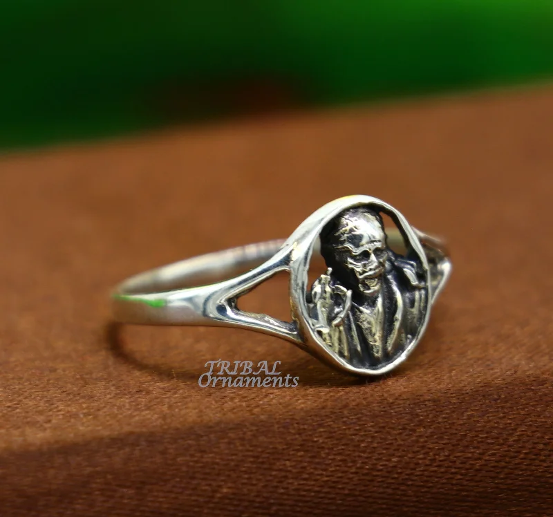 Fine Jewelry, Limited-Time Offers Available Amazing customized design 925 sterling silver vintage antique style Sai Baba ring band, best gifting brides wedding jewelry india sr332 Fine Jewelry, Limited-Time Offers Available Amazing customized design 925 sterling silver vintage antique style Sai Baba ring band, best gifting brides wedding jewelry india sr332