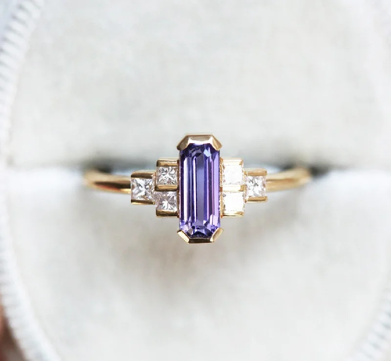 Exclusive Online Discounts On Stylish Jewelry Luisa Art Deco Sapphire Diamond Ring