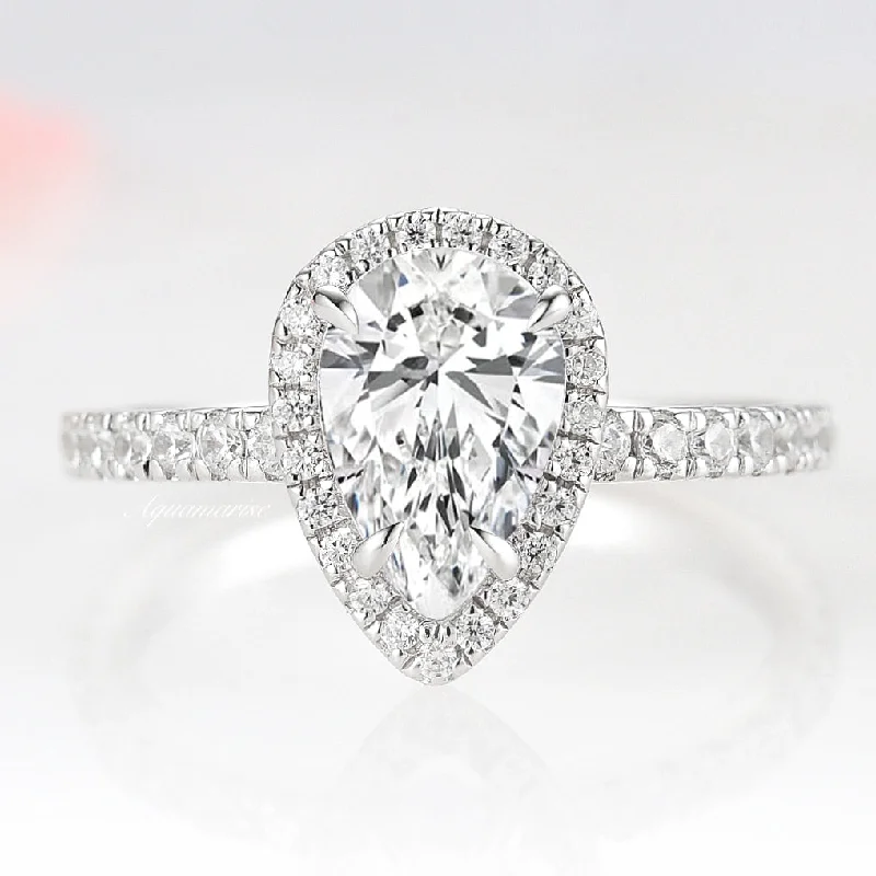 Dainty Floral Jewelry For Feminine Elegance Elodie Engagement Ring- 14K White Gold
