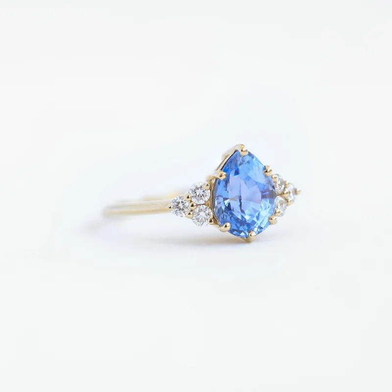 Jewelry Clearance – Final Chance To Save Big Blue pear sapphire engagement ring