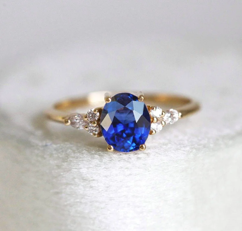 Elevate Your Outfit With Discounted Statement Jewelry Evelyn Oval Sapphire Diamond Ring Elevate Your Outfit With Discounted Statement Jewelry Evelyn Oval Sapphire Diamond Ring