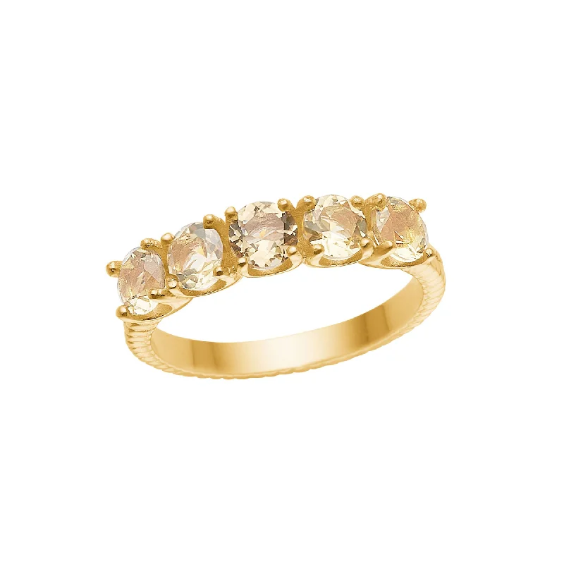 Timeless Elegance, Temporary Discounts – Act Fast Olalla 18K Gold Plated Ring w. 5 Quartz Timeless Elegance, Temporary Discounts – Act Fast Olalla 18K Gold Plated Ring w. 5 Quartz