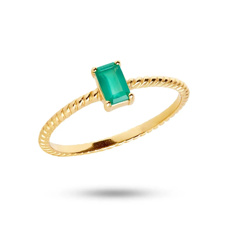 Jewelry Deals That Outshine The Rest Gem Candy Green 18K Gold Plated Ring w. Agate