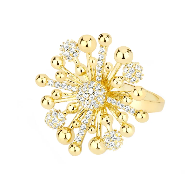 Elegant Jewelry At Unbeatable Offers – Shop Before It's Gone Floret 18K Gold Plated Ring w. Zirconias Elegant Jewelry At Unbeatable Offers – Shop Before It's Gone Floret 18K Gold Plated Ring w. Zirconias