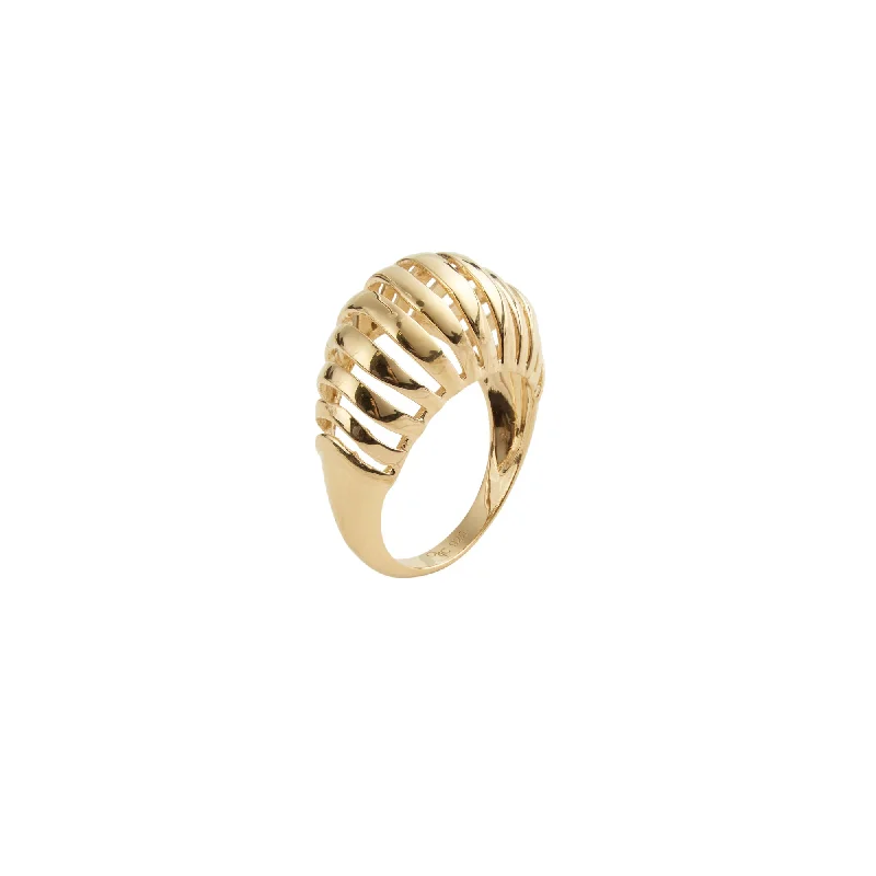 Get The Best Deals On Timeless Jewelry Pieces Mini Ribbed VOID Gold Vermeil Ring