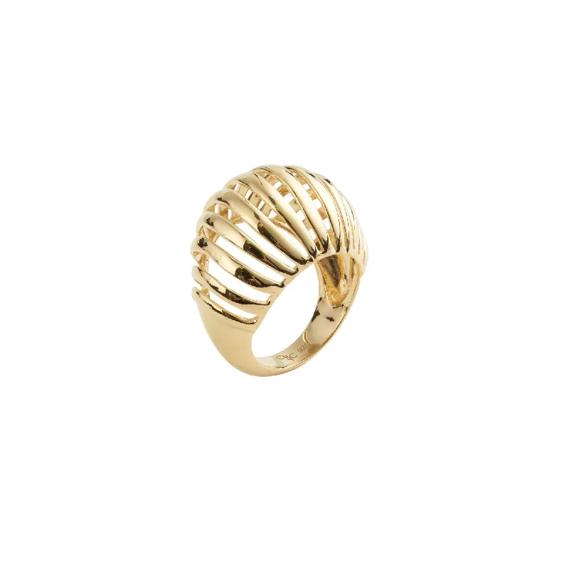 Clearance Sale On High-End Jewelry Collections Ribbed VOID Gold Vermeil Ring