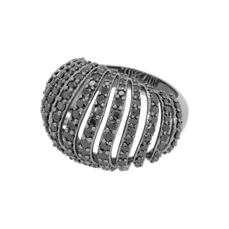 Flash Sale On Stunning Jewelry – Don't Miss Out Ribbed VOID Silver Ring w. Spinel