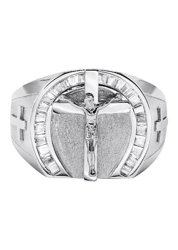 Upgrade Your Jewelry Collection For Less Mens Silver CZ Jesus Ring | Appx 7.6 Grams Upgrade Your Jewelry Collection For Less Mens Silver CZ Jesus Ring | Appx 7.6 Grams