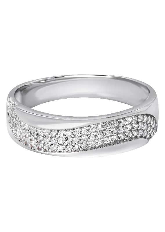 Affordable Elegance – Special Jewelry Sale Now Live Mens Silver CZ Wave Wedding Band | Appx 3.7 Grams Affordable Elegance – Special Jewelry Sale Now Live Mens Silver CZ Wave Wedding Band | Appx 3.7 Grams