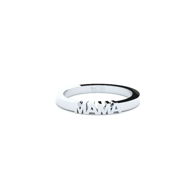 Personalized Engraved Jewelry For Meaningful Gifts Becoming Mama Plain 14K Whitegold Ring Personalized Engraved Jewelry For Meaningful Gifts Becoming Mama Plain 14K Whitegold Ring