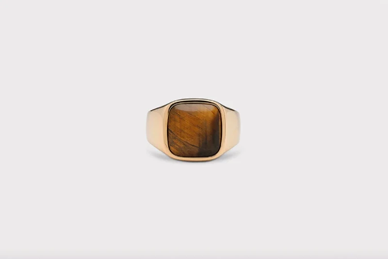 Sparkle For Less – Shop Our Limited-Time Jewelry Deals IX Cushion Signet 22K Gold Plated Ring w. Tiger's Eye Ring Sparkle For Less – Shop Our Limited-Time Jewelry Deals IX Cushion Signet 22K Gold Plated Ring w. Tiger's Eye Ring