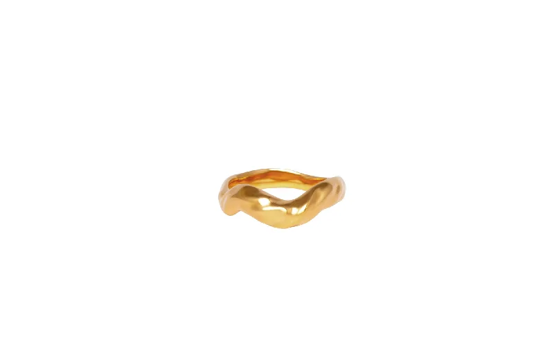 Trendy Minimalist Jewelry For Everyday Wear IX Cleo 22K Gold Plated Ring