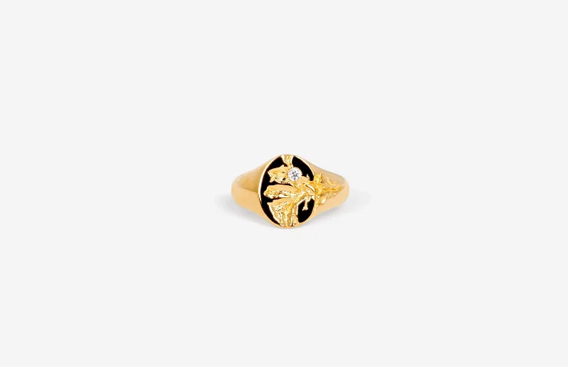 Trending Jewelry Styles Now At Limited-Time Discounts IX Mini Oval Nature Signet 22K Gold Plated w. Zirconia Ring Trending Jewelry Styles Now At Limited-Time Discounts IX Mini Oval Nature Signet 22K Gold Plated w. Zirconia Ring