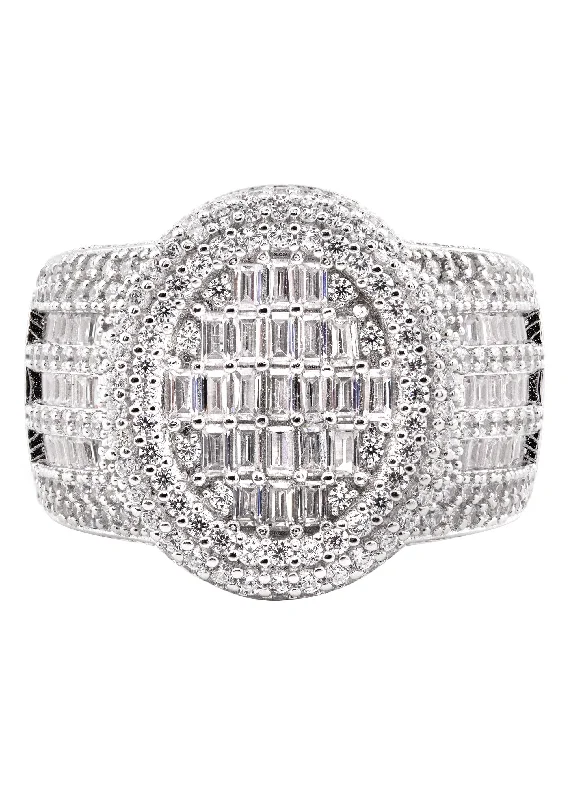 Celebrate With Sparkle – Jewelry Sale Now Live Mens Silver CZ Baguette Ring | Appx 12.7 Grams Celebrate With Sparkle – Jewelry Sale Now Live Mens Silver CZ Baguette Ring | Appx 12.7 Grams