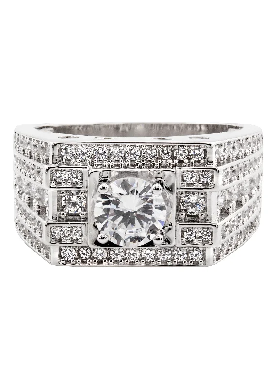Shop Fine Jewelry With Exclusive Savings Mens Silver CZ Signet Ring | Appx 9 Grams
