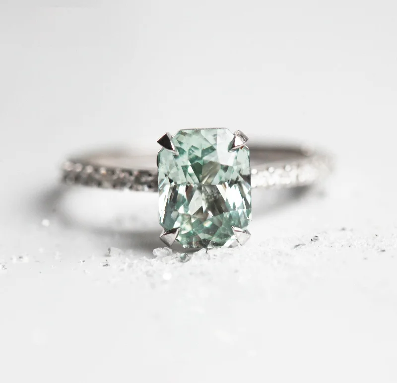 Luxury Jewelry Without The Luxury Price Tag Agnes Mint Sapphire Diamond Ring