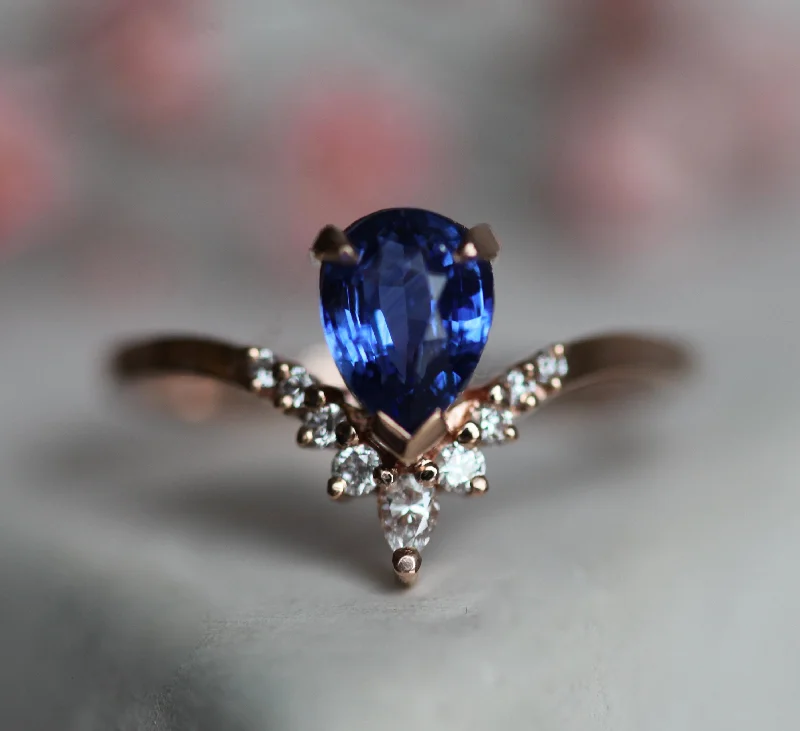 Buy More, Save More On Stunning Jewelry Pieces Zola Pear Sapphire Diamond Ring