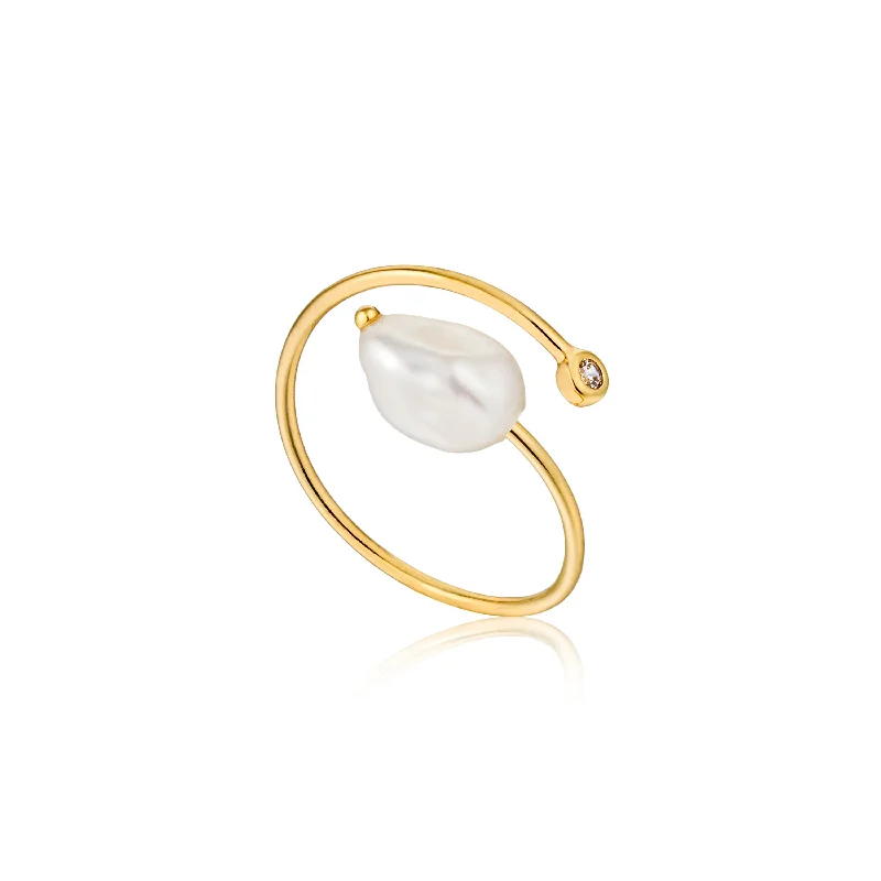 Huge Markdowns On Premium Jewelry Styles PEARL TWIST ADJUSTABLE RING