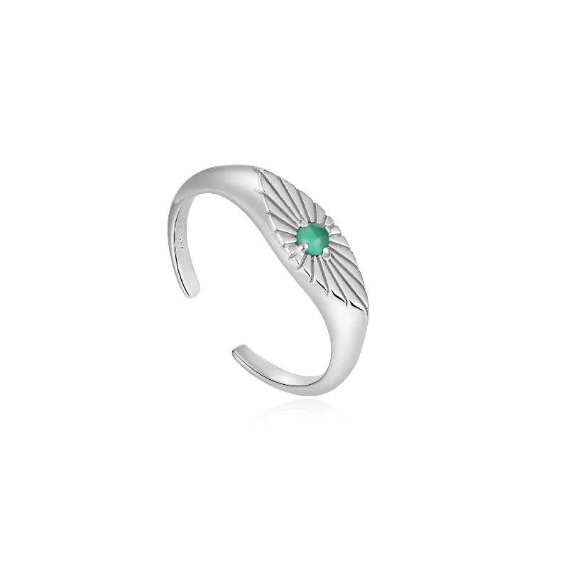 Exclusive Gemstone Jewelry At Special Prices Malachite Evil Eye Adjustable Ring