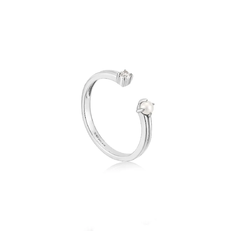 Shop Stylish Jewelry Now And Save Big Pearl Sparkle Adjustable Ring 