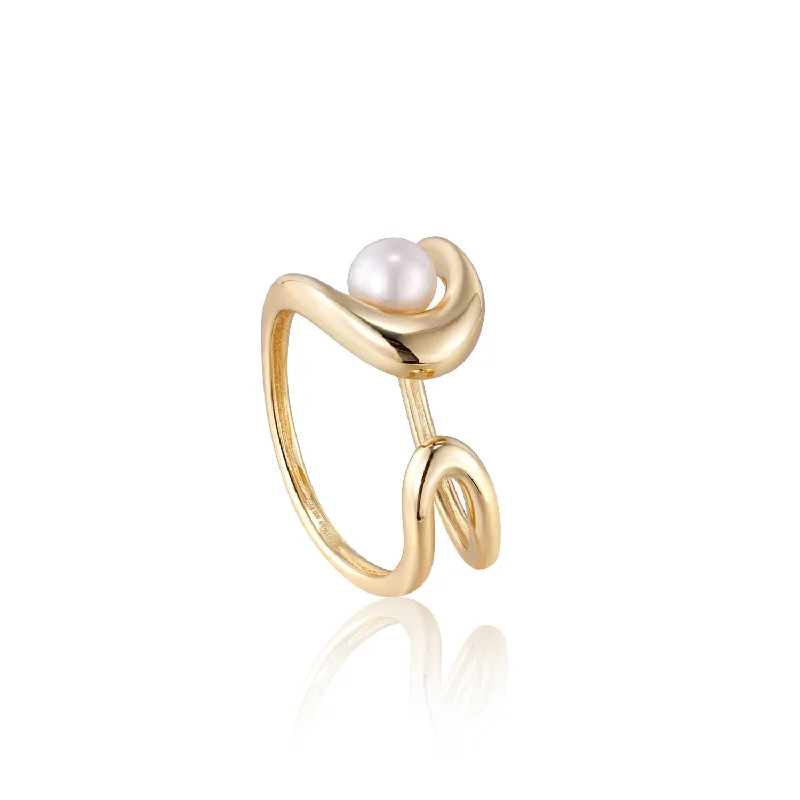 Discounted Jewelry For A Glamorous Look Pearl Sculpted Adjustable Ring