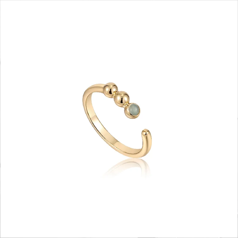 Seasonal Jewelry Deals – Elevate Your Style Gold Orb Amazonite Adjustable Ring