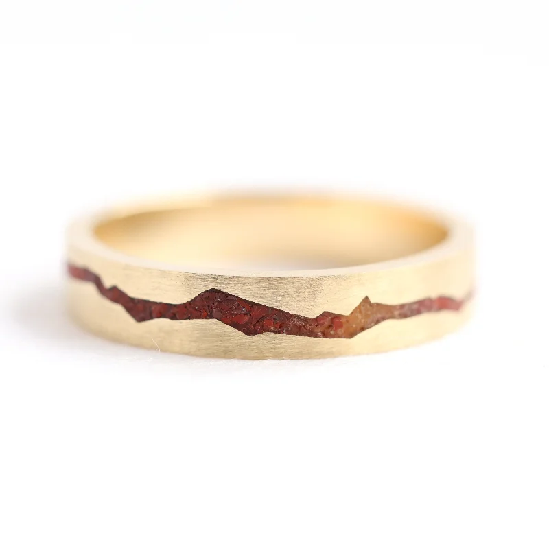 Make Your Outfit Shine With Discounted Jewelry Rowan Red Jasper Mountain Inlay Band