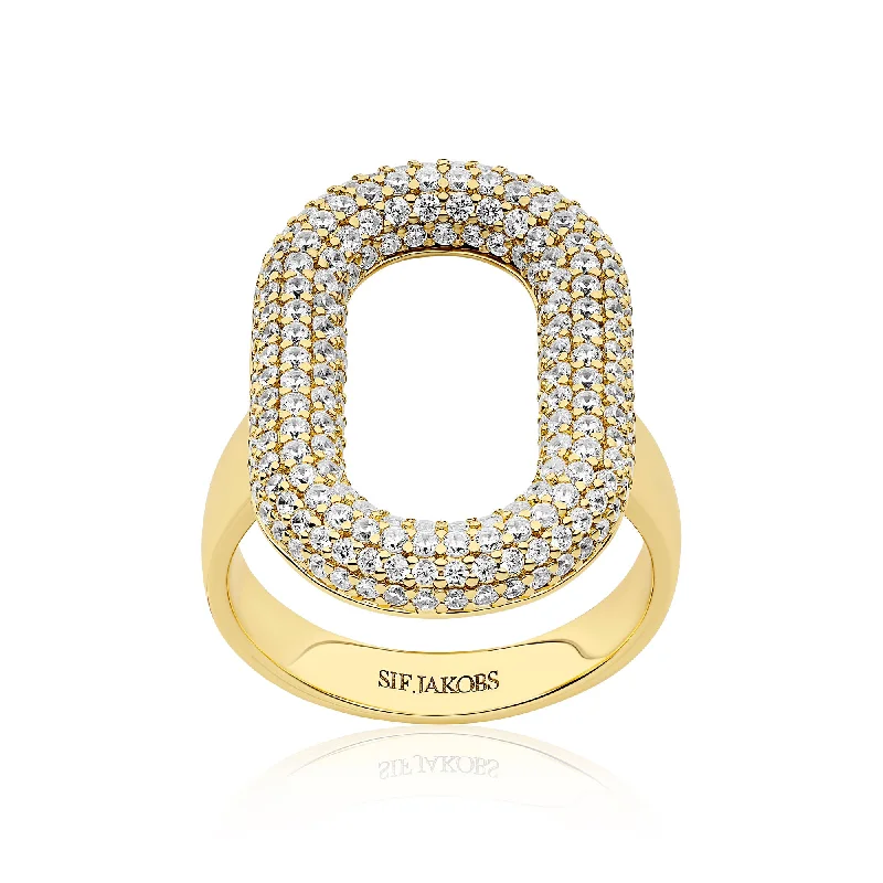 Handmade Pearl Jewelry For Timeless Elegance Capri Gold Plated Ring w. Zirconia