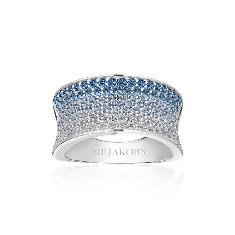 Elegant Rose Gold Jewelry For A Stylish Touch Felline Concavo Silver Ring w. Blue Zirconias Elegant Rose Gold Jewelry For A Stylish Touch Felline Concavo Silver Ring w. Blue Zirconias