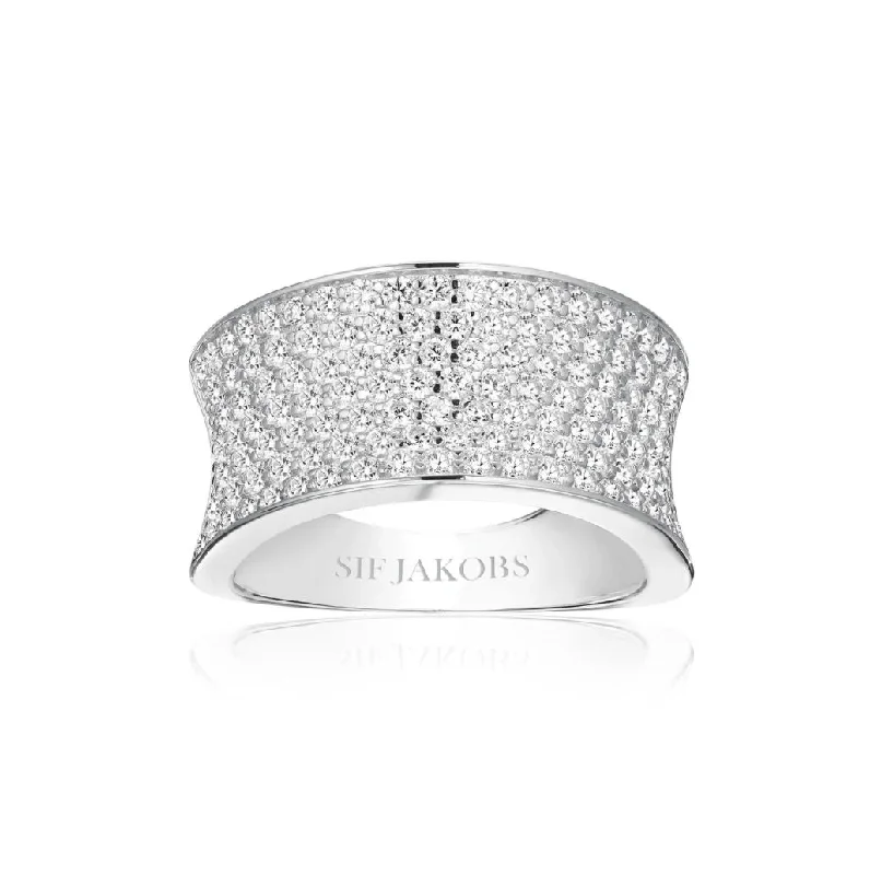 Premium Diamond Jewelry For Unforgettable Moments Felline Concavo Silver Ring w. Zirconias Premium Diamond Jewelry For Unforgettable Moments Felline Concavo Silver Ring w. Zirconias