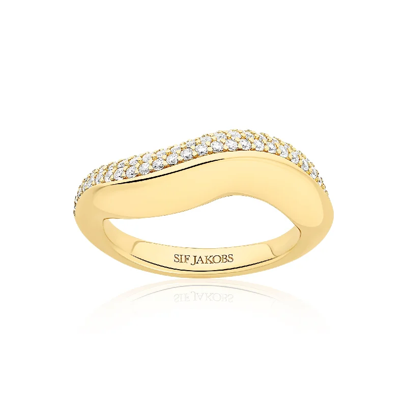 Personalized Engraved Jewelry For Meaningful Gifts Glorenza Gold Plated Ring w. Zirconia Personalized Engraved Jewelry For Meaningful Gifts Glorenza Gold Plated Ring w. Zirconia