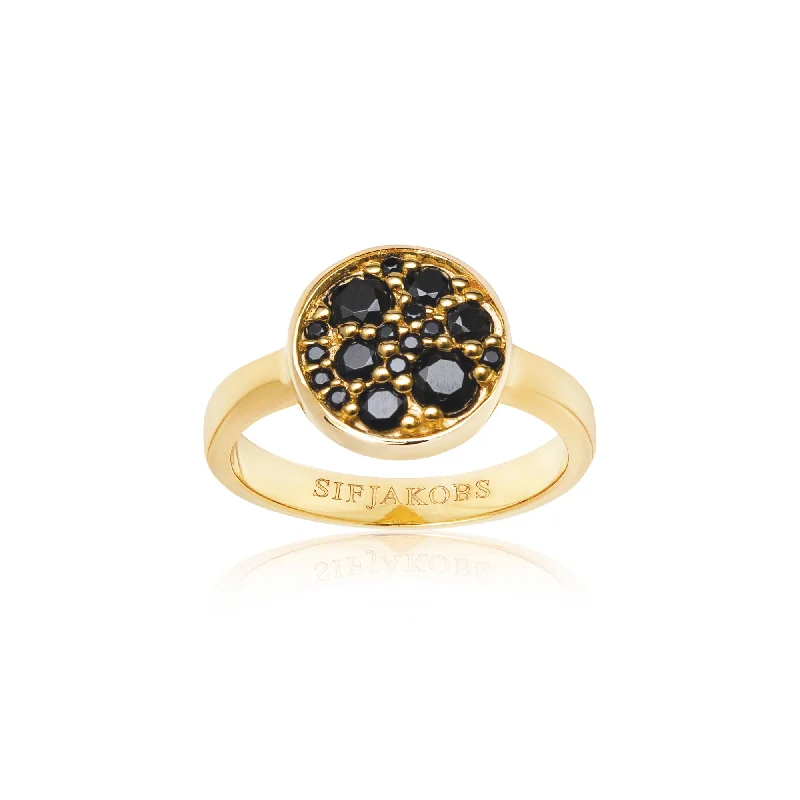 Affordable Luxury Jewelry – Style At A Great Price Novara Gold Plated Ring w. Black Zirconias Affordable Luxury Jewelry – Style At A Great Price Novara Gold Plated Ring w. Black Zirconias