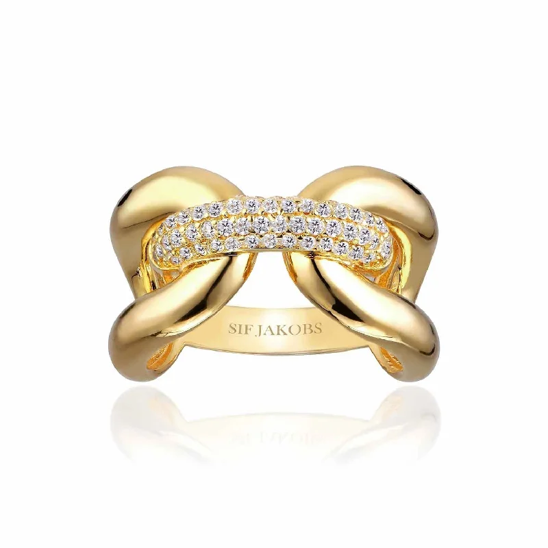 Flash Sale On Elegant Jewelry – Don't Miss Out Capri Tre Gold Plated Ring w. White Zirconias Flash Sale On Elegant Jewelry – Don't Miss Out Capri Tre Gold Plated Ring w. White Zirconias