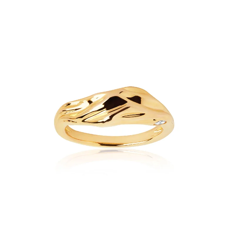 Shop Handcrafted Jewelry At Special Promotional Rates Vulcanello Gold Plated Ring w. White Zirconia Shop Handcrafted Jewelry At Special Promotional Rates Vulcanello Gold Plated Ring w. White Zirconia
