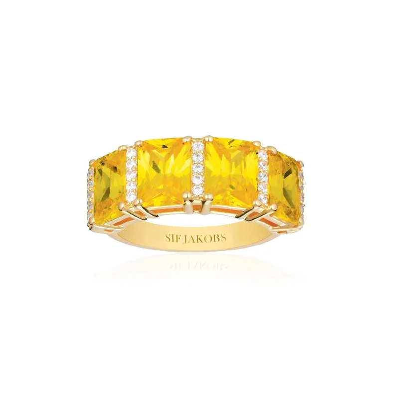 High-End Sparkle, Low-End Prices – Jewelry Sale Live Roccanova Altro Quattro 18K Gold Plated Ring w. White & Yellow Zirconias High-End Sparkle, Low-End Prices – Jewelry Sale Live Roccanova Altro Quattro 18K Gold Plated Ring w. White & Yellow Zirconias