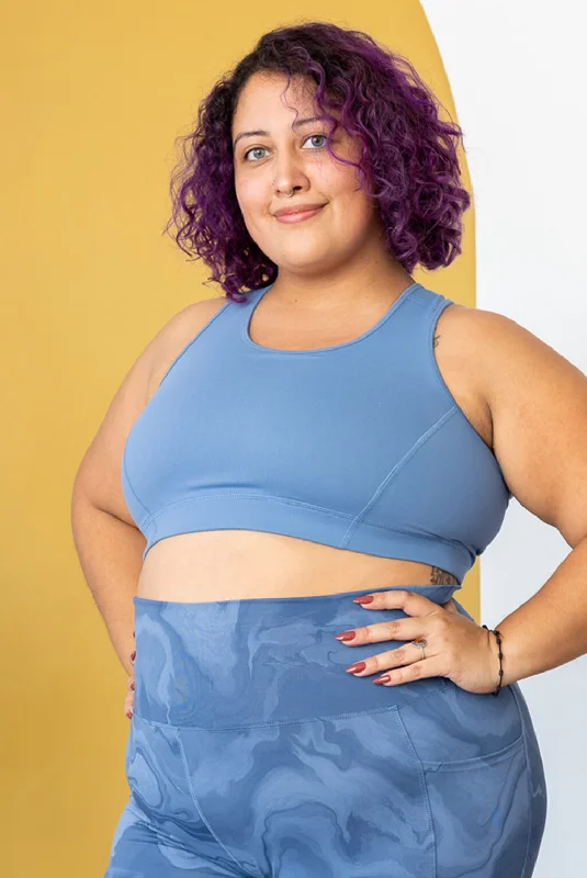 The Perfect Fit At The Perfect Price Racerback Sports Bra - Moonlight Blue