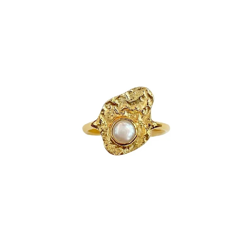 The Perfect Accessory For Less – Jewelry Sale Live GEMMA Gold Plated Ring w. Pearl