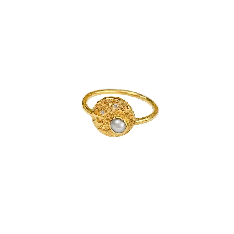 Last Chance To Shop High-End Jewelry At Markdown Prices LUCKY PEARL Gold Plated Ring w. Pearl & Zirconias Last Chance To Shop High-End Jewelry At Markdown Prices LUCKY PEARL Gold Plated Ring w. Pearl & Zirconias