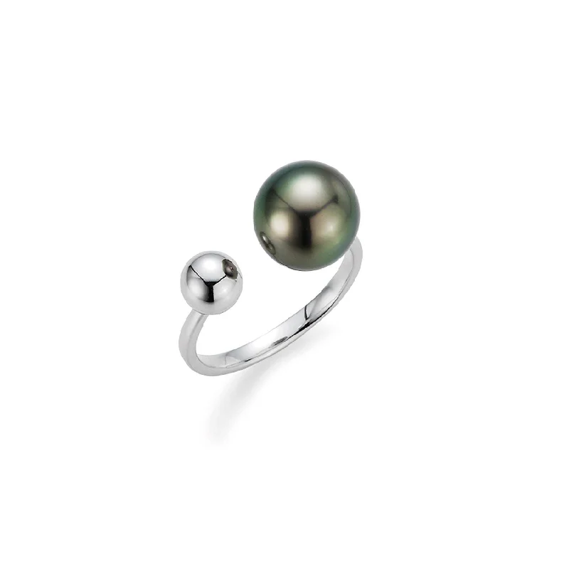 Final Call – Shop Exquisite Jewelry Before It's Gone Open Designed 18K Whitegold Ring w. Tahiti Pearl Final Call – Shop Exquisite Jewelry Before It's Gone Open Designed 18K Whitegold Ring w. Tahiti Pearl