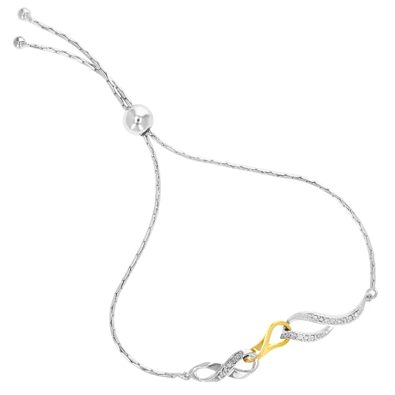 Trending Jewelry Styles Now At Limited-Time Discounts 1/10 cttw Diamond Bolo Bracelet Yellow Gold Plated over Silver Infinity Style Trending Jewelry Styles Now At Limited-Time Discounts 1/10 cttw Diamond Bolo Bracelet Yellow Gold Plated over Silver Infinity Style